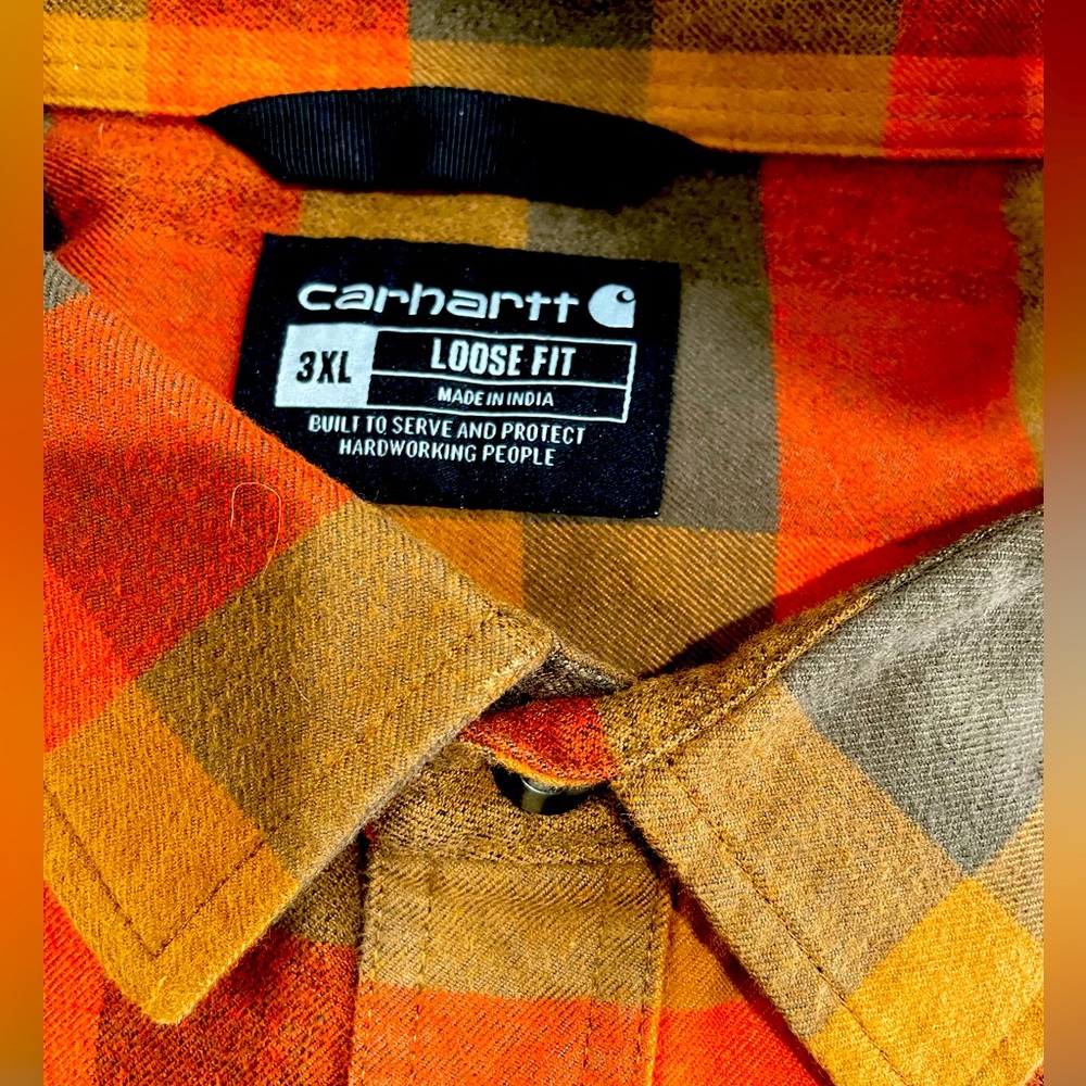 brand new w/o tags Carhart long sleeve 3 XL shirt never worn made BIG fall color